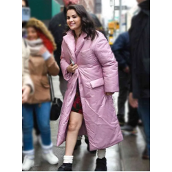 Mabel Mora Only Murders in the Building Pink Puffer Coat